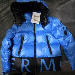 Moncler Toddler 5T Size Blue and Black Puffer Jacket